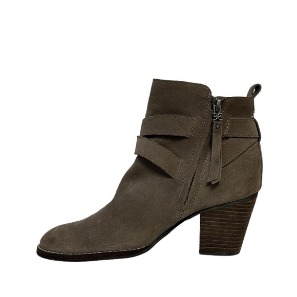 Sam Edelman Morris Suede Leather Winter Fall Casual Chic Ankle Booties Brown - Picture 6 of 13
